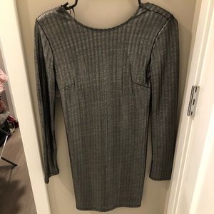 Silver metallic dress long sleeve